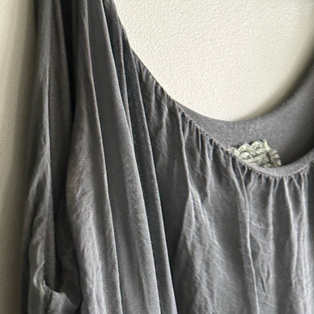 Italian Gray Silk Maxi Dress